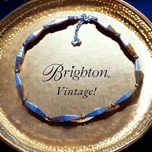 BRIGHTON Vintage Silver Geometric Choker Necklace